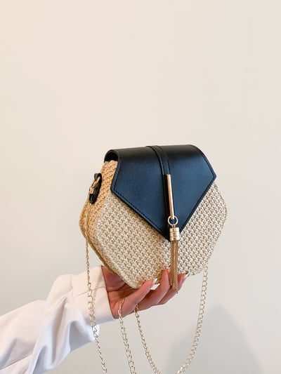 Chic Mini Tassel Straw Flap Bag - Perfect for Summer Outings