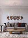 Bohemian Chic: 5 Piece Wood Moon Plant Wall Hanging Set