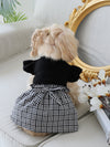 Country Chic Pet Dress with Flutter Sleeves and Bowknot Detail