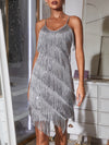 Swaying in Style: Fringe Trim Cami Dress for Banquets and Parties