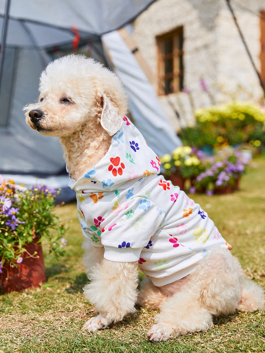 Cute Paw Print Pet Hoodie for Cats and Dogs: Cozy Up in Style This Cold Season