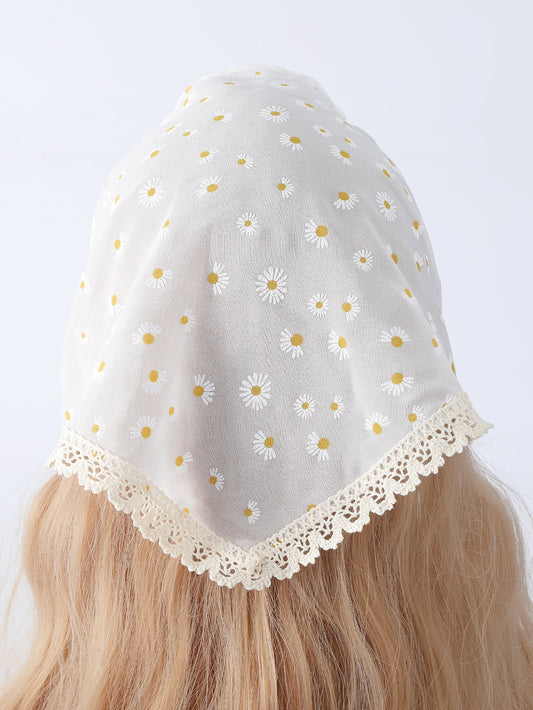 Add a touch of boho style to your daily look with Daisy Dreams: Boho Lace Kerchief. Made with delicate lace, this kerchief brings a feminine charm to any outfit. Perfect for daily decoration, it's the perfect accessory for a stylish and effortless look.