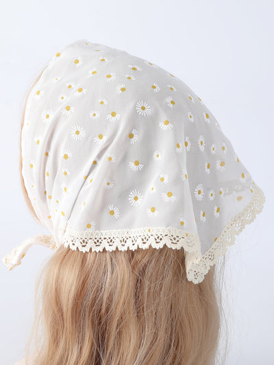 Daisy Dreams: Boho Lace Kerchief for Daily Decoration