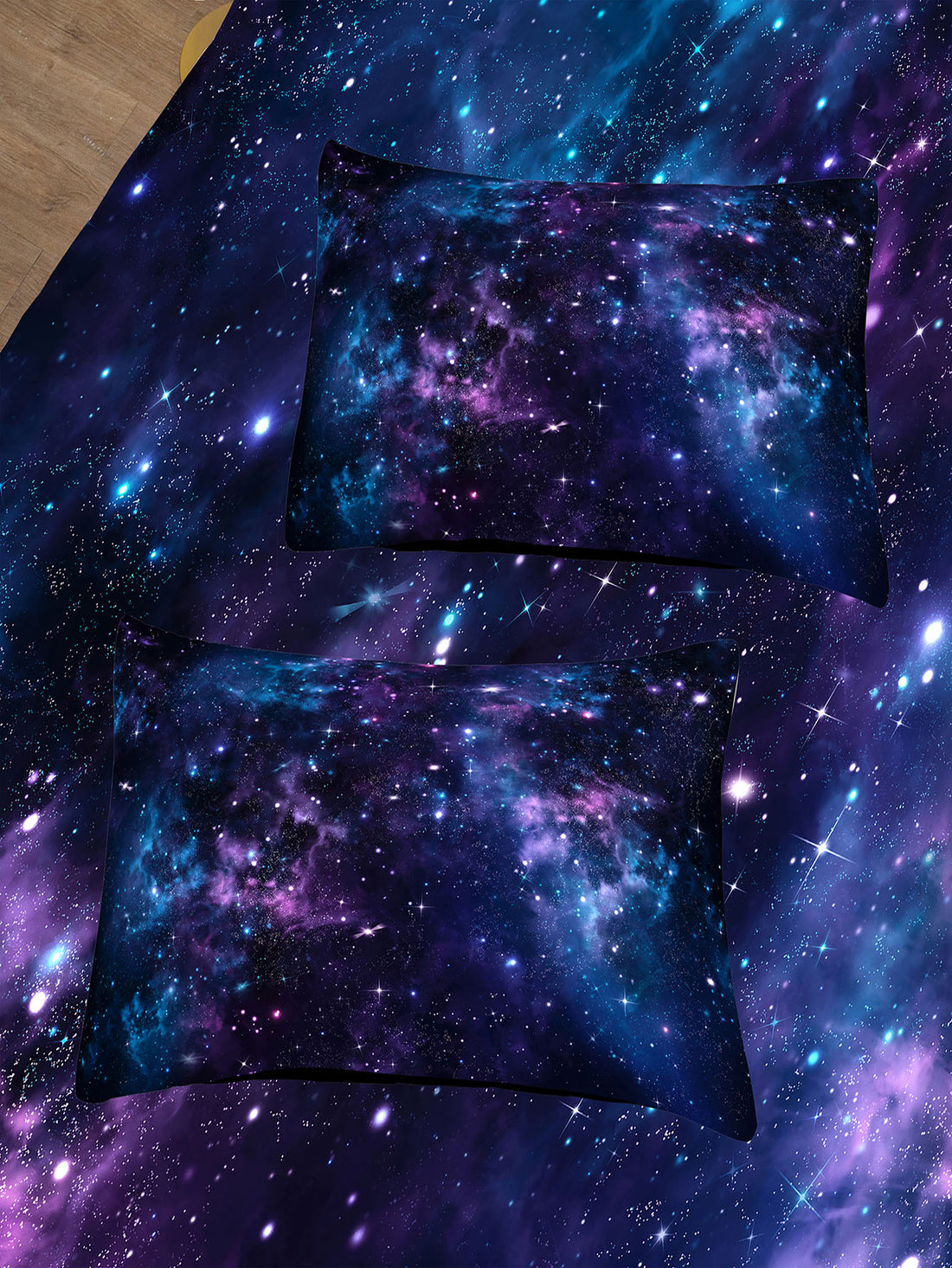 Transform your bedroom into a modern and dreamy space with our Space-Inspired Galaxy Duvet Cover Set. Featuring a stunning galaxy print, this set is perfect for adding a touch of celestial magic to any bedroom. Made with high-quality materials, it provides both style and comfort for a restful night's sleep.