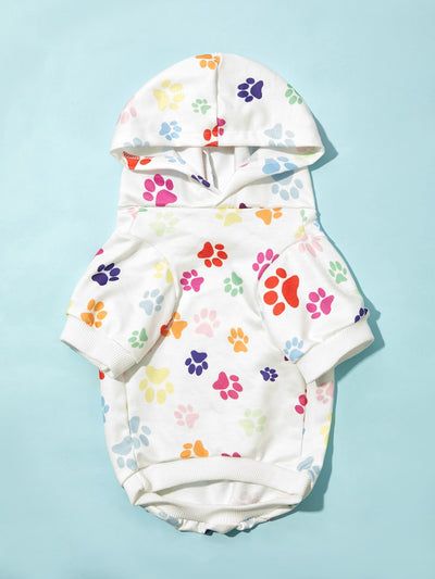 Cute Paw Print Pet Hoodie for Cats and Dogs: Cozy Up in Style This Cold Season