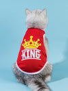 Royal Pet Style: Crown Letter Graphic Tank for Cats and Dogs