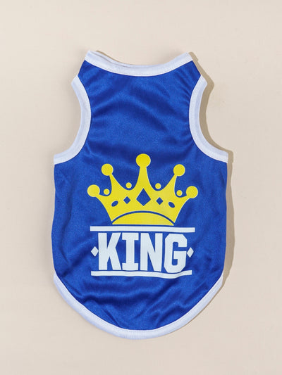 Royal Pet Style: Crown Letter Graphic Tank for Cats and Dogs