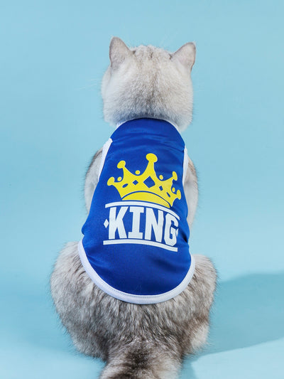 Royal Pet Style: Crown Letter Graphic Tank for Cats and Dogs