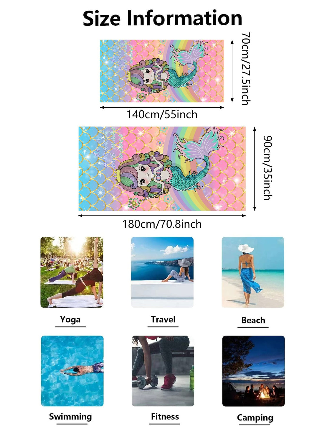 Introducing Mermaid Magic: the ultimate <a href="https://canaryhouze.com/collections/towels?sort_by=created-descending" target="_blank" rel="noopener">beach towel</a> and yoga mat in one! Made with ultrafine fibers, this towel and mat is quick-drying and perfect for any aquatic activities. With its mermaid-inspired design, you'll never want to leave the water. Experience the magic for yourself now!