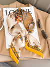 Chic Brown Flowers Twill Silk Scarf: Your Go-To Fashion Accessory for Sun Protection and Style