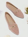 Chic Comfort: Women's Pointed Toe Flat Ballet Shoes with Metallic Strap