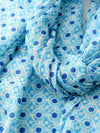 Chic Blue Geometric Pattern Tassel Scarf
