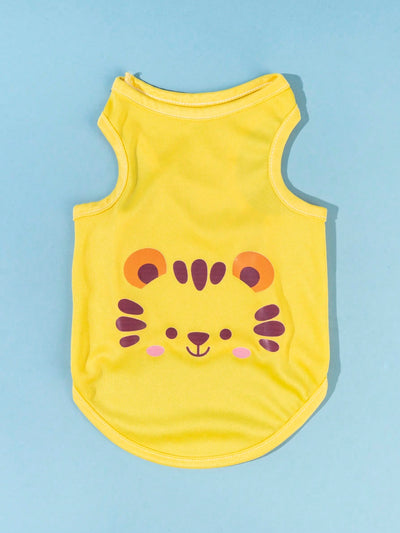 Adorable Cartoon Animal Print Pet Tank for Summer - Perfect for Dogs and Cats!