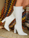 Sparkle & Shine: Glamorous Glitter Chunky Heeled Fashion Boots