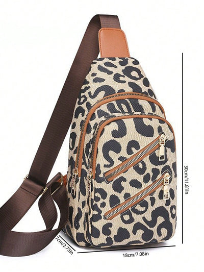 Leopard Print Fashion Chest Bag: Stylish & Practical Crossbody Sling