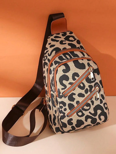 Leopard Print Fashion Chest Bag: Stylish & Practical Crossbody Sling