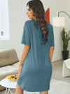 Mint Green Slogan Graphic Drop Shoulder Nightdress - Stay Stylish and Comfortable all Night Long