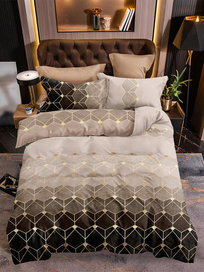 Modern Geometric 3-Piece Duvet Cover Set – Stylish Bedding for a Contemporary Home