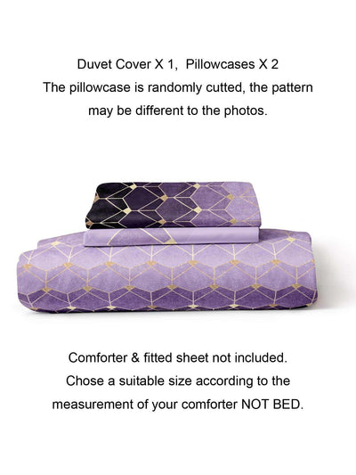 Modern Geometric 3-Piece Duvet Cover Set – Stylish Bedding for a Contemporary Home