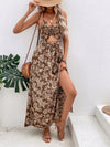 Floral Twist-Knot Hollow-Out Split Dress - Effortless Summer Elegance