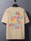 Embrace Loose-Fit Comfort with Men's Slogan Graphic T-Shirt