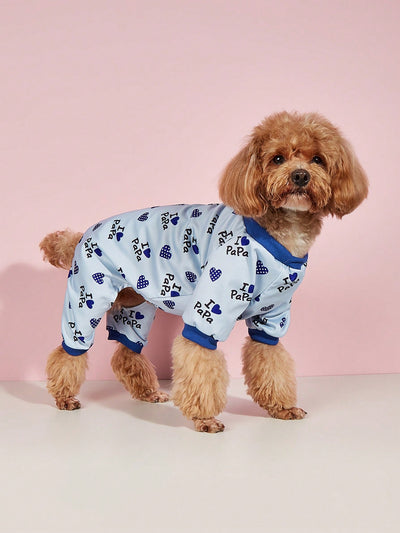 Adorable Pet Clothes: Thin I Love Mom I Love Dad Printed Four Corner Apparel for Cats and Dogs - Perfect for All Seasons!