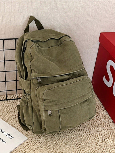 Chic and Functional: Women's Canvas Backpack with Double Shoulder Straps