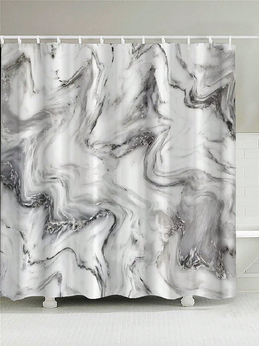 This Modern Marble Waterproof Shower Curtain elevates your bathroom with its stylish design and practical features. Made with waterproof material, it keeps your bathroom dry and free from moisture. Bring a touch of elegance to your daily shower routine with this modern and functional curtain.