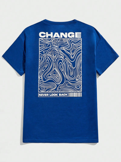 Men's "Change" Letter Graphic Tshirt: Elevate Your Street Style