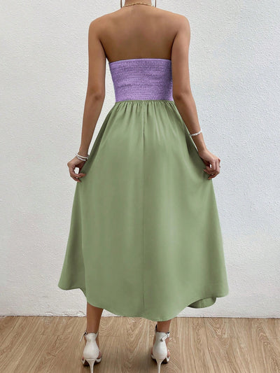 Minty Fresh: Two-Tone Twist Front Tube Dress