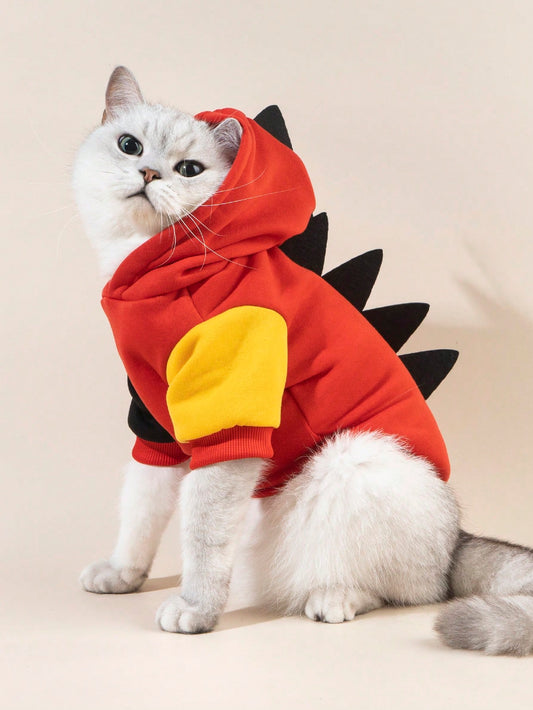 Roar-tastic Dinosaur Design Pet Hoodie for Dogs and Cats: Perfect for Cold Weather Comfort