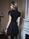 Romantic Goth Lace Patchwork Formal Dress