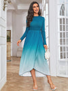 Ombre Pleated Hem Dress - Chic Gradient Elegance for Every Occasion