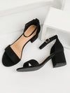 Chic Comfort: Chunky Heel Heart-Shaped Sandals With Strap and Back Zipper