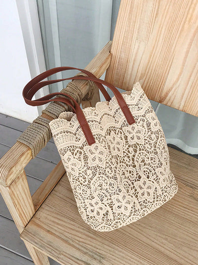 Introducing our Chic Lace Flower Shoulder Bag, the ultimate trendy travel companion. With its chic lace design and spacious interior, this bag combines style and function to elevate your travels. Upgrade your fashion game while staying organized on the go.