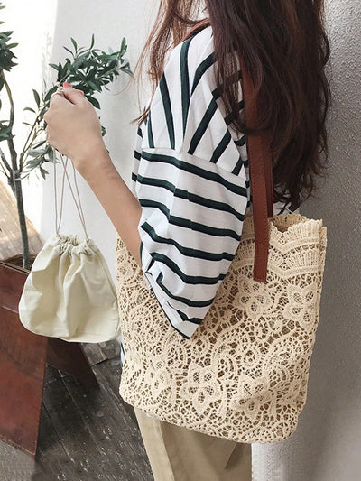 Lace Flower Design Shoulder Bag: Chic and Functional Bag for Women on-the-go