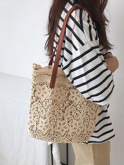 Lace Flower Design Shoulder Bag: Chic and Functional Bag for Women on-the-go