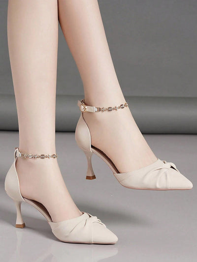 Chic Pointed Buckle Hollow High Heels: Your Must-Have Shoes for Spring and Autumn