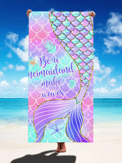 Mermaid Magic: Ultrafine Fiber Quick-Drying Beach Towel & Yoga Mat