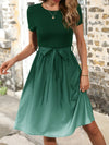 Lune Ombre: The Perfect Belted A-line Dress