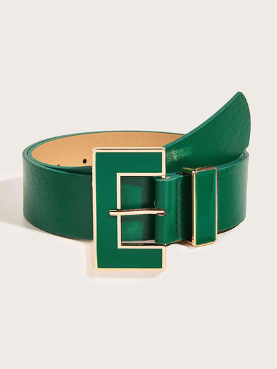 Chic PU Waist Belt with Square Buckle - Perfect for Pants & Dresses