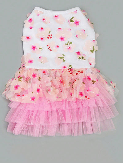 Plum Blossom Cake Skirt: Pet Embroidered Wedding Dress - New Spring/Summer Fashion