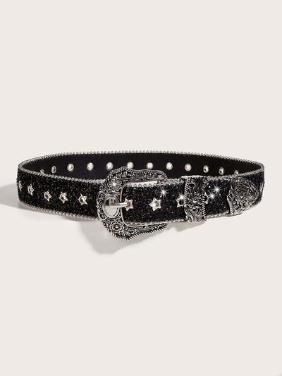 Chic Y2K Star Eye Decor Western Belt – Perfect for Daily Wear and Parties