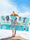 Scenic Tree & Leaf Pattern Beach Yoga Mat, Towel, Shawl & Blanket Set - Quick Dry & Water Absorbing for Travel, Swimming, Camping & Picnic