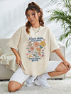 Floral Slogan Graphic Tee: 'Teach Them, Love Them, Watch Them Grow