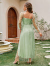 Mint Green Mesh Magic Lantern Sleeve Dress