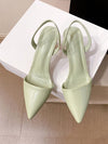 Sleek Sculptural Slingback Pumps - Minimalist Pointed Toe Heels