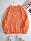 Cozy and Stylish: Floral Embroidery Thermal-Lined Sweatshirt