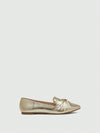 Glamorous Gold Knot-Decorated Pointed Toe Flat Loafers for Chic Summer Style