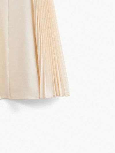 Elegant Pleated Corset Midi Dress: A Premium Statement Piece